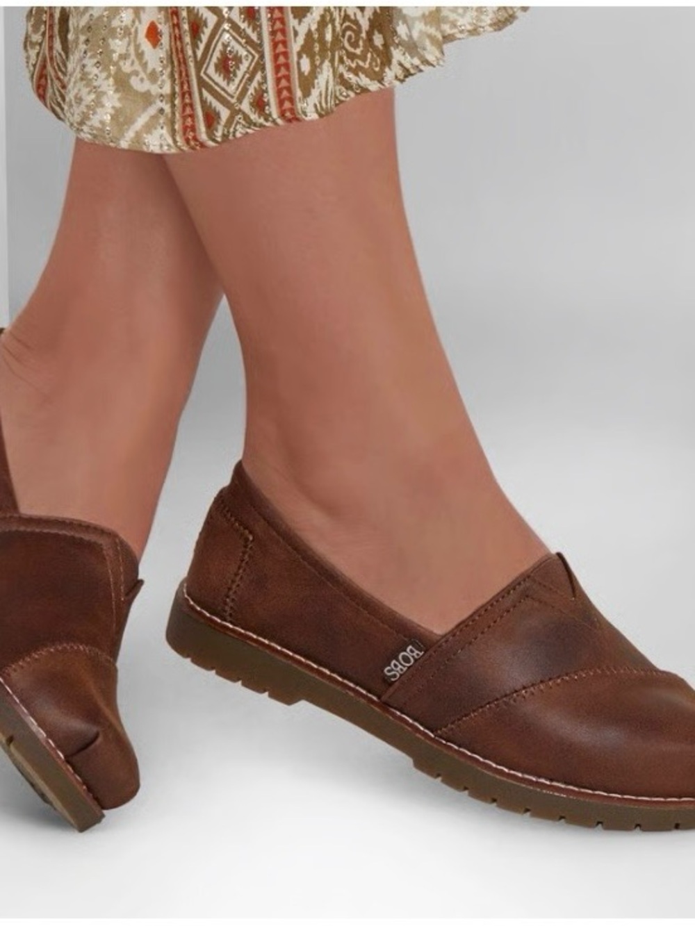 Bobs from Skechers Size 8 Chill Lugs brown slip on shoes